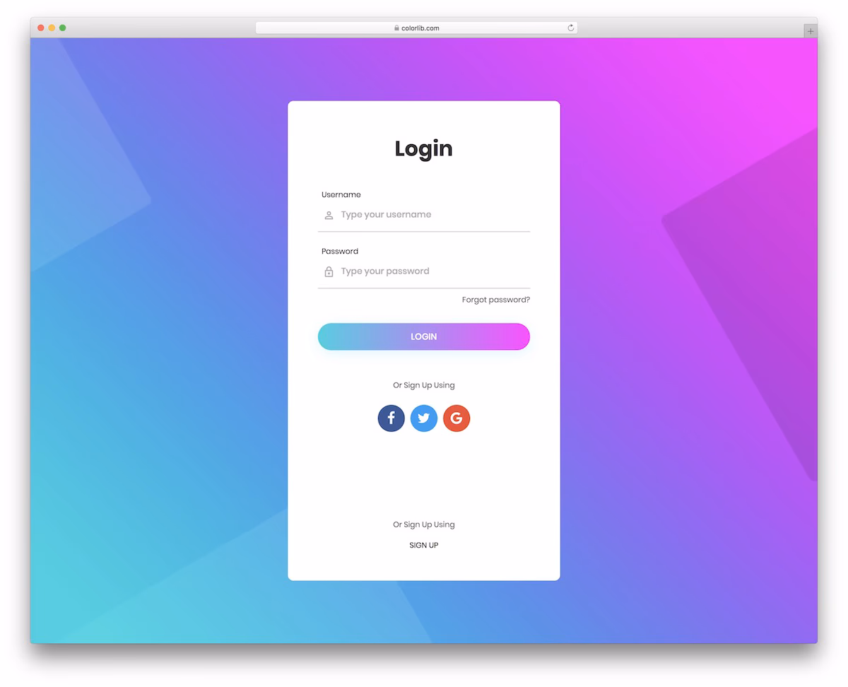 html5 and css3 login forms